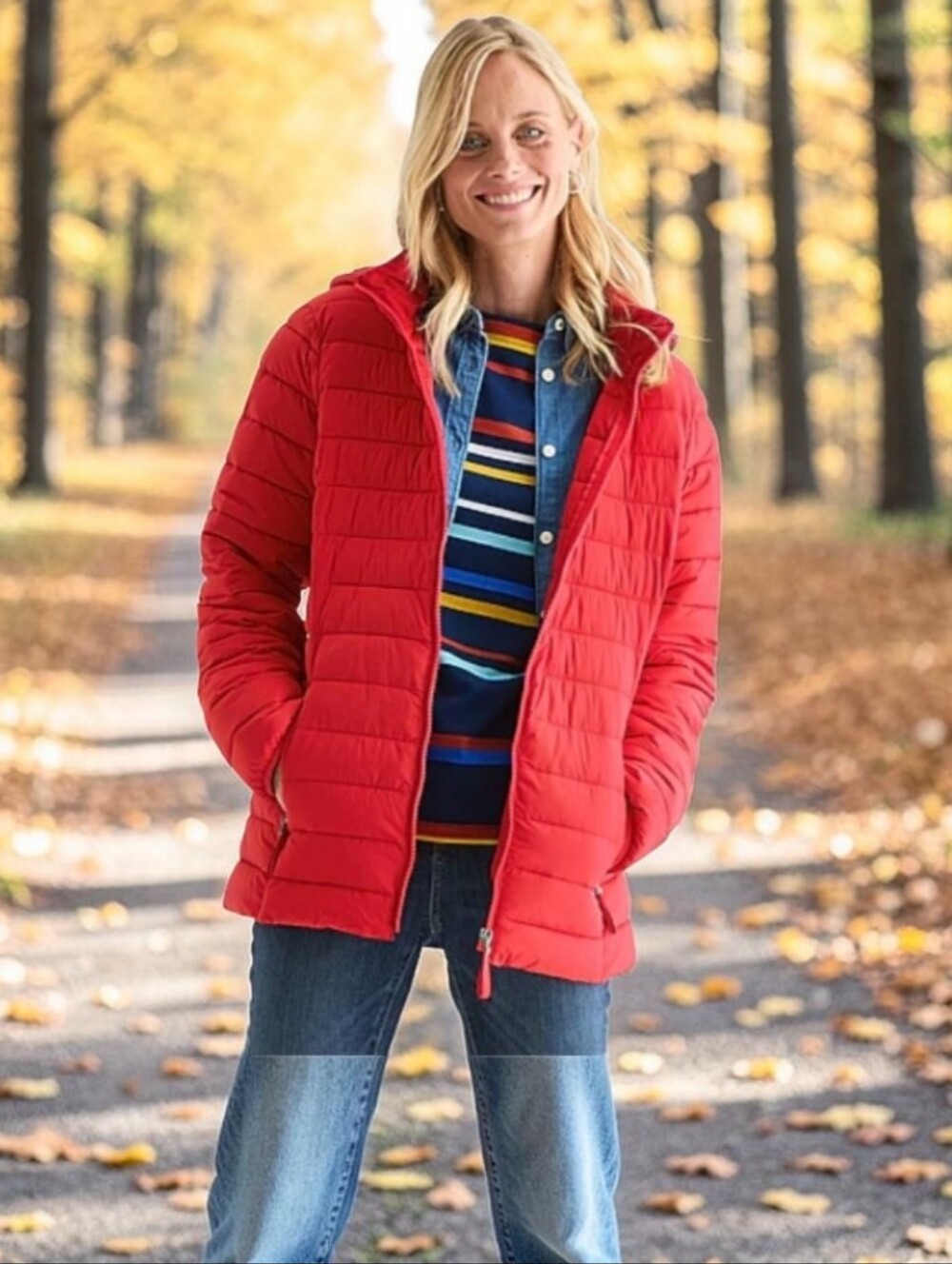 NWT Rumba Red St. Johns Bay Lightweight Puffer Jacket - Women- Size-M